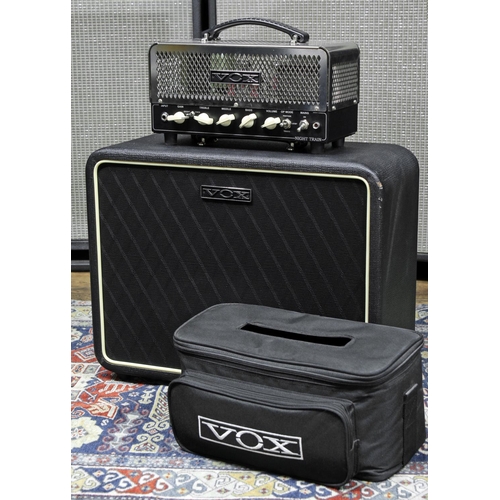 787 - Vox Night Train NT15H guitar amplifier head, with gig bag; together with a Vox V112NT 1 x 12 speaker... 