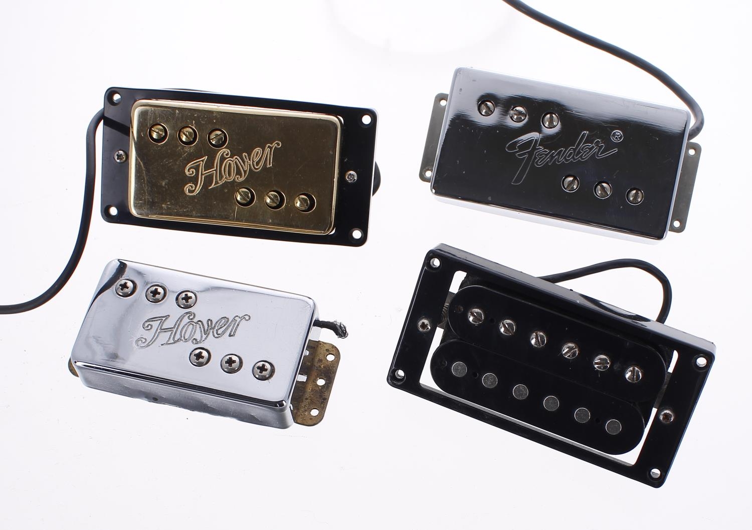 Four guitar pickups to include a Fender wide range humbucker pickup