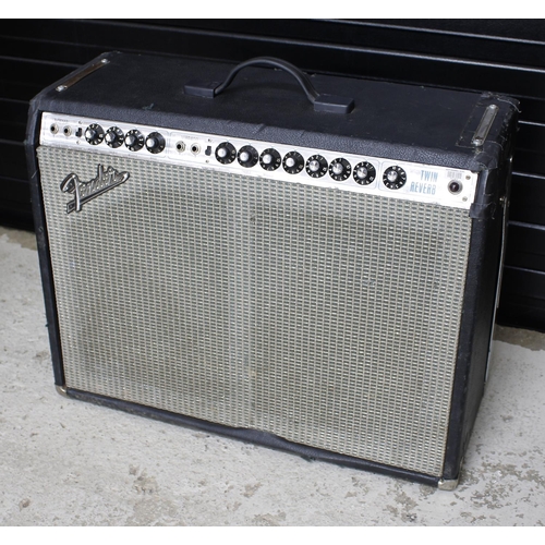 783 - 1970s Fender Twin Reverb silver face guitar amplifier (modifications)*Please note: Gardiner Houlgate... 