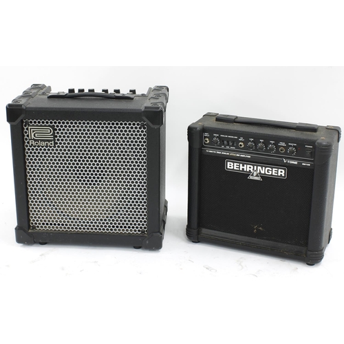 799 - Roland Cube 40XL guitar amplifier; together with a Behringer V-Tone GM108 guitar amplifier (2)*Pleas... 