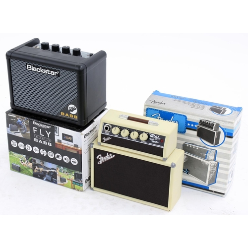 851 - Blackstar Fly Bass 3 watt mini guitar amplifier, boxed; together with a Fender Mini Tonemaster guita... 