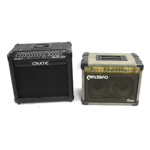 860 - Crate GLX65 guitar amplifier; together with a Carlsbro Rebel guitar amplifier (2)*Please note: Gardi... 