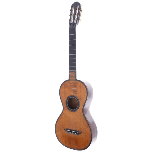 1351 - Interesting parlour guitar in the Lacote style in need of some restoration; Back and sides: mahogany... 