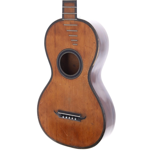 1351 - Interesting parlour guitar in the Lacote style in need of some restoration; Back and sides: mahogany... 