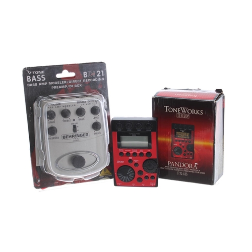 933 - Korg Toneworks Pandora PX4B multi-effects unit, boxed; together with a Behringer V Tone Bass DI21 di... 