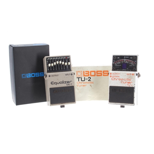 940 - Boss GE-7 Equalizer guitar pedal, boxed; together with a Boss TU-2 Chromatic Tuner guitar pedal (2)*... 