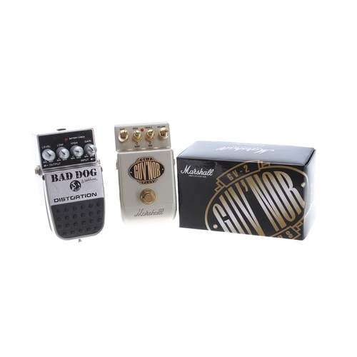 950 - Marshall GV-2 Guv'nor guitar pedal, boxed; together with a Washburn Bad Dog distortion guitar pedal ... 