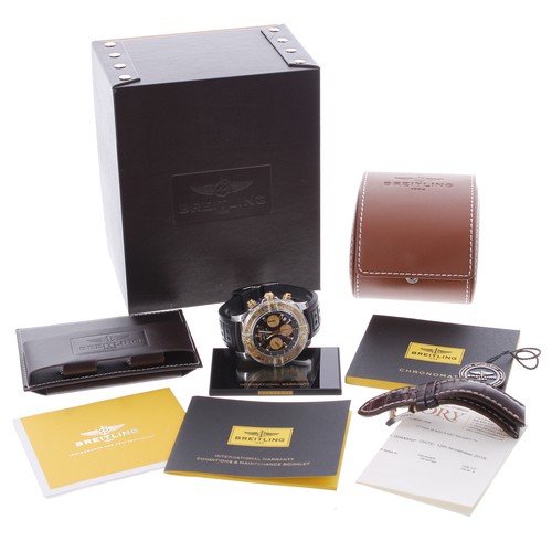 51 - Breitling Chronomat 44 chronometre automatic yellow gold and stainless steel gentleman's wristwatch,... 