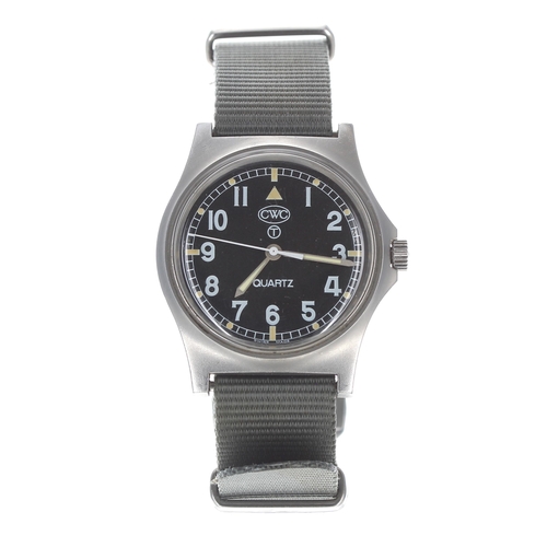 119 - CWC Quartz British Army stainless steel gentleman's wristwatch, black dial with Arabic numerals, min... 