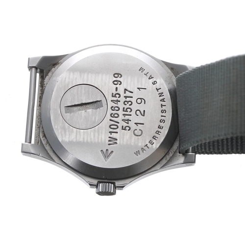 119 - CWC Quartz British Army stainless steel gentleman's wristwatch, black dial with Arabic numerals, min... 