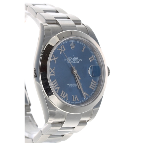 36 - Rolex Oyster Perpetual Datejust 41 stainless steel gentleman's wristwatch, reference no. 126300, ser... 