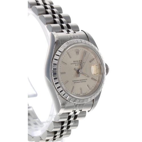 39 - Rolex Oyster Perpetual Date stainless steel lady's wristwatch, reference no. 69240, serial no. T825x... 