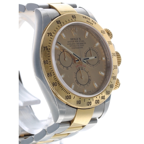 42 - Rolex Oyster Perpetual Cosmograph Daytona gold and stainless steel gentleman's wristwatch, reference... 