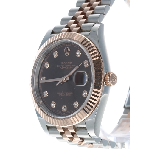 45 - Rolex Oyster Perpetual Datejust 41 Everose and stainless steel gentleman's wristwatch, reference no.... 