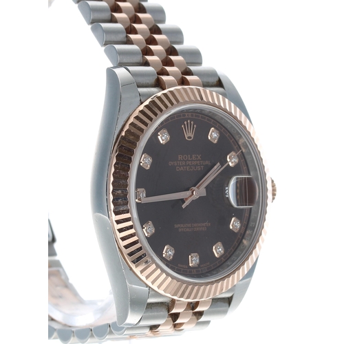 45 - Rolex Oyster Perpetual Datejust 41 Everose and stainless steel gentleman's wristwatch, reference no.... 