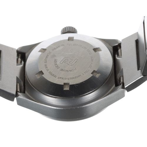 104 - Orfina Porsche Design automatic stainless steel lady's wristwatch, case no. 75780, black dial, 30mm... 