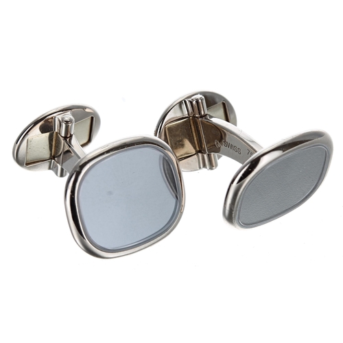 616 - Pair of Patek Philippe 18ct white gold Ellipse cufflinks, 17.4gm, 16mm x 14mm (370)