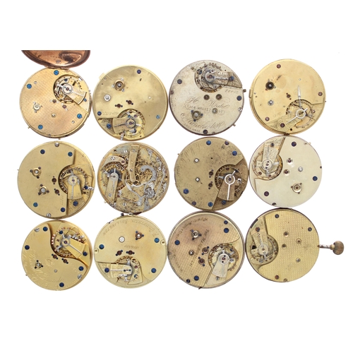 433 - Twelve centre seconds pocket watch movements principally for repair (12)