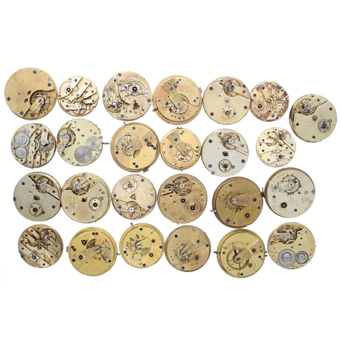 435 - Quantity of lever and cylinder pocket watch movements to include J.G. Graves, E. Rossiter, Edgcumbe,... 