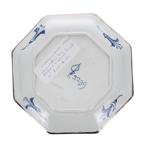 181 - Wedgwood octagonal dish with stylised foliate silver lustre glaze decoration by Alfred & Louise ... 