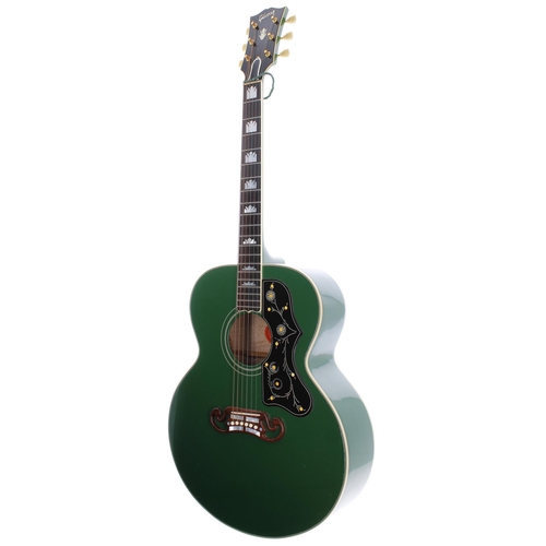 76 - 1999 Gibson J-200 acoustic guitar, made in USA, ser. no. 9xxxxx3; Body: custom green finish, a few m... 