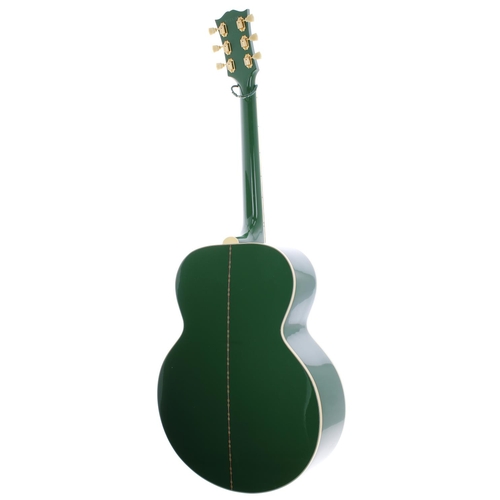 76 - 1999 Gibson J-200 acoustic guitar, made in USA, ser. no. 9xxxxx3; Body: custom green finish, a few m... 