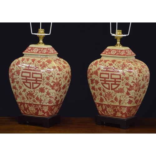 310 - Pair of Chinese porcelain table lamps, 16