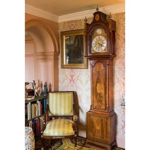 551 - Early 19th century French mahogany armchair in the manner of Thomas Hope, the back with applied gilt... 