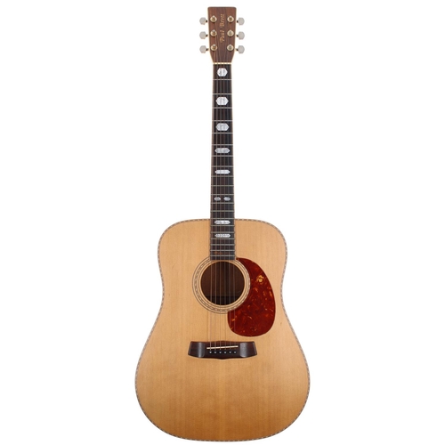 151 - Aria Paul Brett PB-30 electro-acoustic guitar; Back and sides: mahogany, light surface scratches; To... 