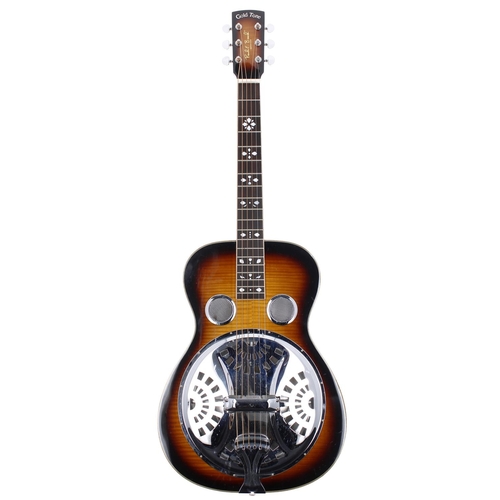 153 - Gold Tone Paul Beard Signature Series PBS Deluxe square neck resonator guitar; Body: sunburst figure... 