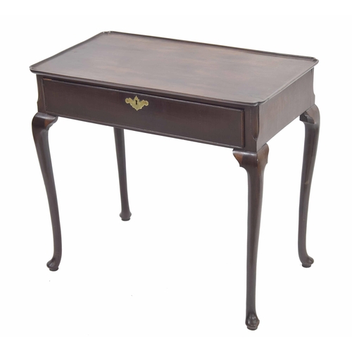 558 - George II mahogany silver table, the rectangular moulded dish top over a single frieze drawer and up... 