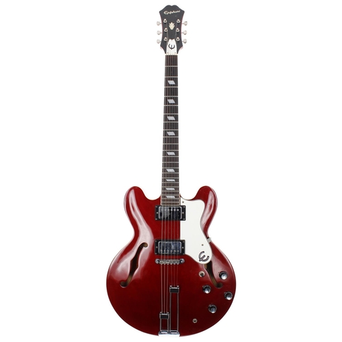 174 - 1996 Epiphone Riviera semi-hollow body electric guitar; Body: cherry finish, light surface marks and... 