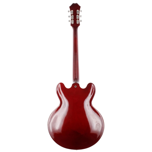 174 - 1996 Epiphone Riviera semi-hollow body electric guitar; Body: cherry finish, light surface marks and... 