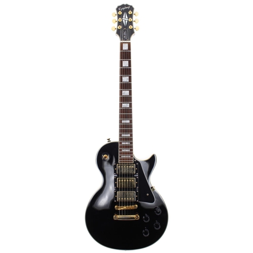 177 - 2004 Epiphone Les Paul Custom Black Beauty electric guitar, made in Korea; Body: black finish, light... 