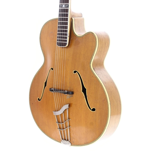 179 - 1954 Hofner Committee archtop guitar, made in Germany; Body: birds eye maple back and sides and spru... 