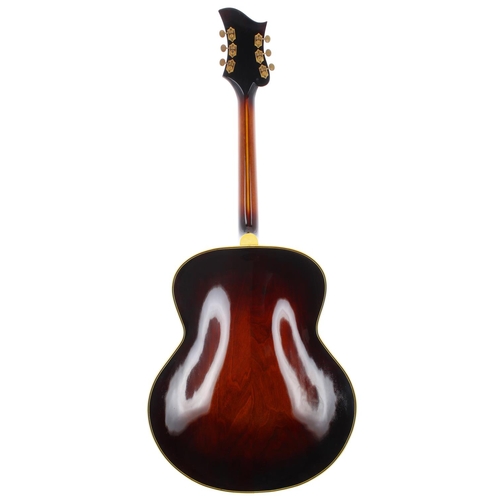 180 - 1946 Levin Deluxe archtop jazz guitar, made in Sweden; Body: sunburst refinish; Neck: good, refinish... 