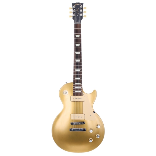 71 - 2011 Gibson Les Paul Studio 60s Tribute electric guitar, made in USA; Body: satin gold top upon maho... 