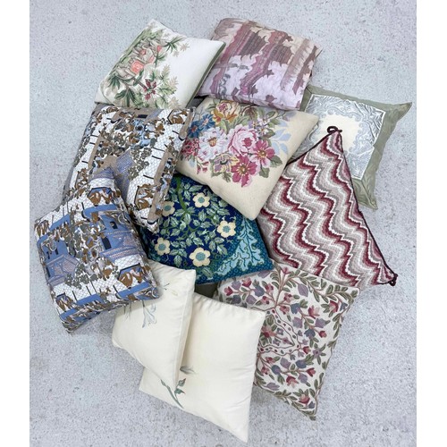 477 - Eleven assorted cushions, primarily floral decorated or with Asian figural decoration (11)... 