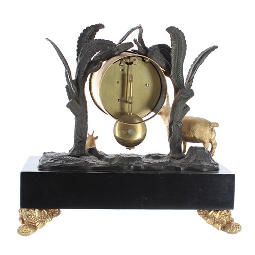 83 - French Empire ormolu and bronze mantel clock, the movement with 3