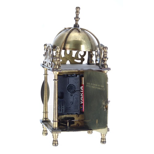 84 - Smiths 8-day miniature brass lantern clock, with 3