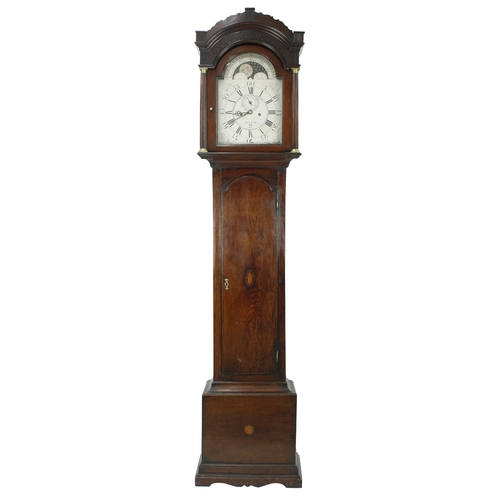 1802 - Good oak eight day longcase clock, the 12