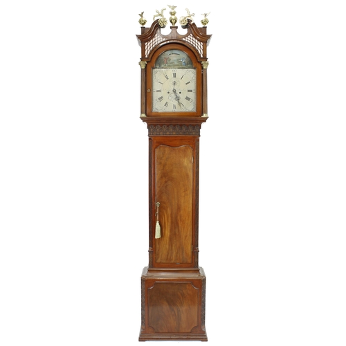 1803 - Good and rare mahogany automata eight day longcase clock, the 12