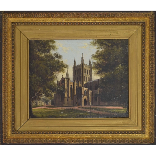 440 - Arthur Gilbert (1819-1895) - 'Hereford Cathedral', signed also inscribed verso possibly in the artis... 