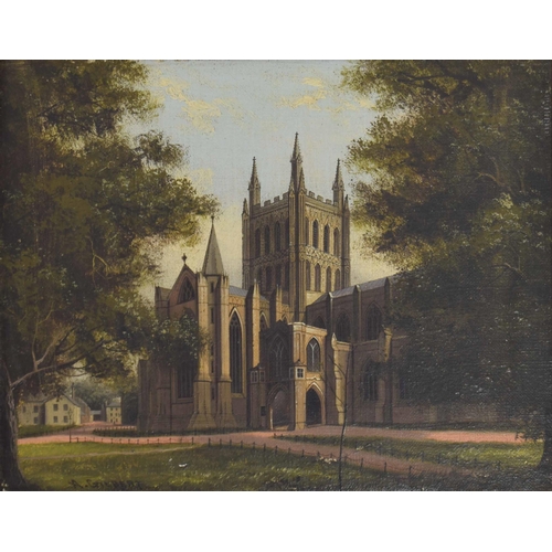 440 - Arthur Gilbert (1819-1895) - 'Hereford Cathedral', signed also inscribed verso possibly in the artis... 