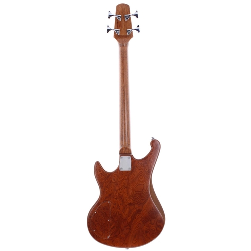 185 - Andrews Starmaker SSB bass guitar, made in England; Body: African walnut with mahogany burl top and ... 