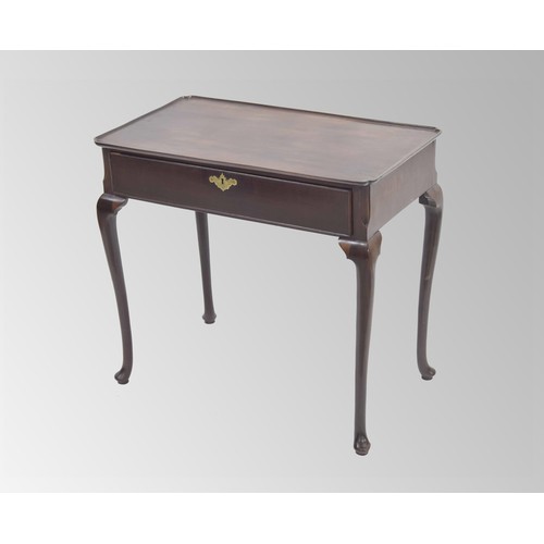 558 - George II mahogany silver table, the rectangular moulded dish top over a single frieze drawer and up... 