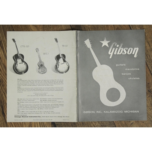 482 - Original 1957 Gibson acoustic instruments product catalogue including archtop and acoustic guitars, ... 