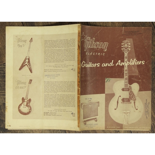 483 - Original 1958 Gibson electric guitar and amplifier product catalogue, the first featuring the Flying... 