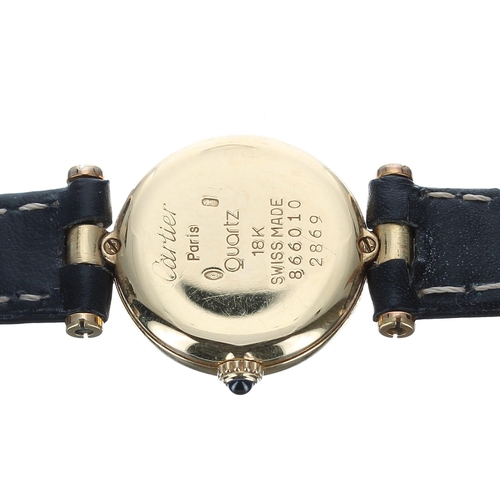 91 - Cartier Vendome 18ct lady's wristwatch, reference no. 2869, serial no. 866xxx, circa 1990, cal. 157 ... 