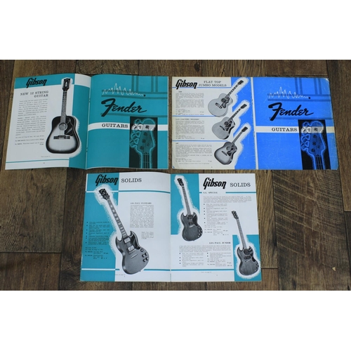 530 - Three Selmer Fender and Gibson line guitar catalogues to include December 1962, August 1963 and Apri... 